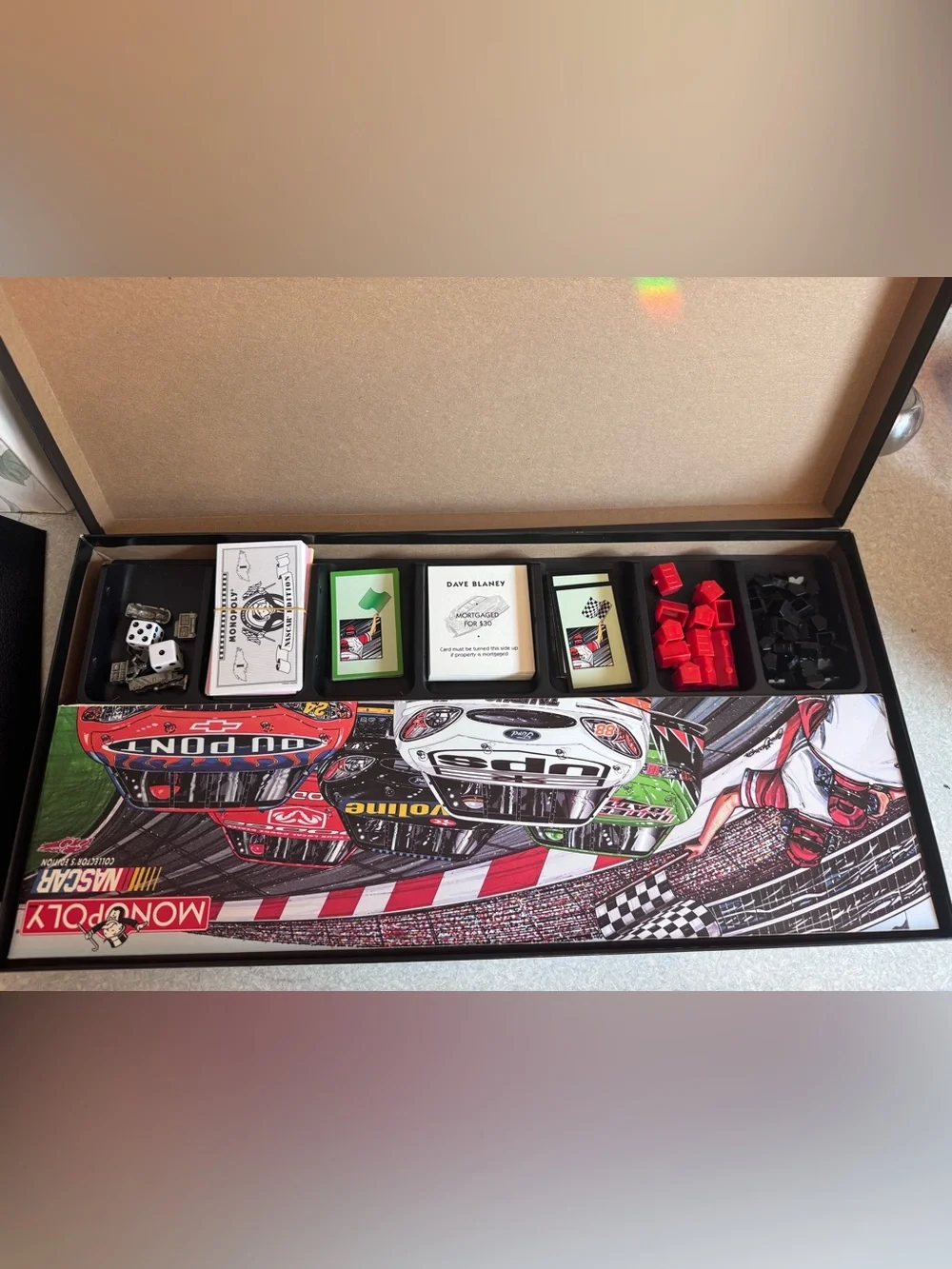 Nascar Monopoly Board Game - Red Race Cars Artwork
